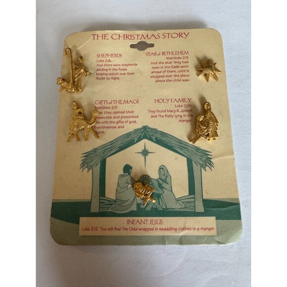 The Christmas Story Pins Nativity Jesus Holy Family Bethlehem Star Jewelry Magi - Picture 8 of 8